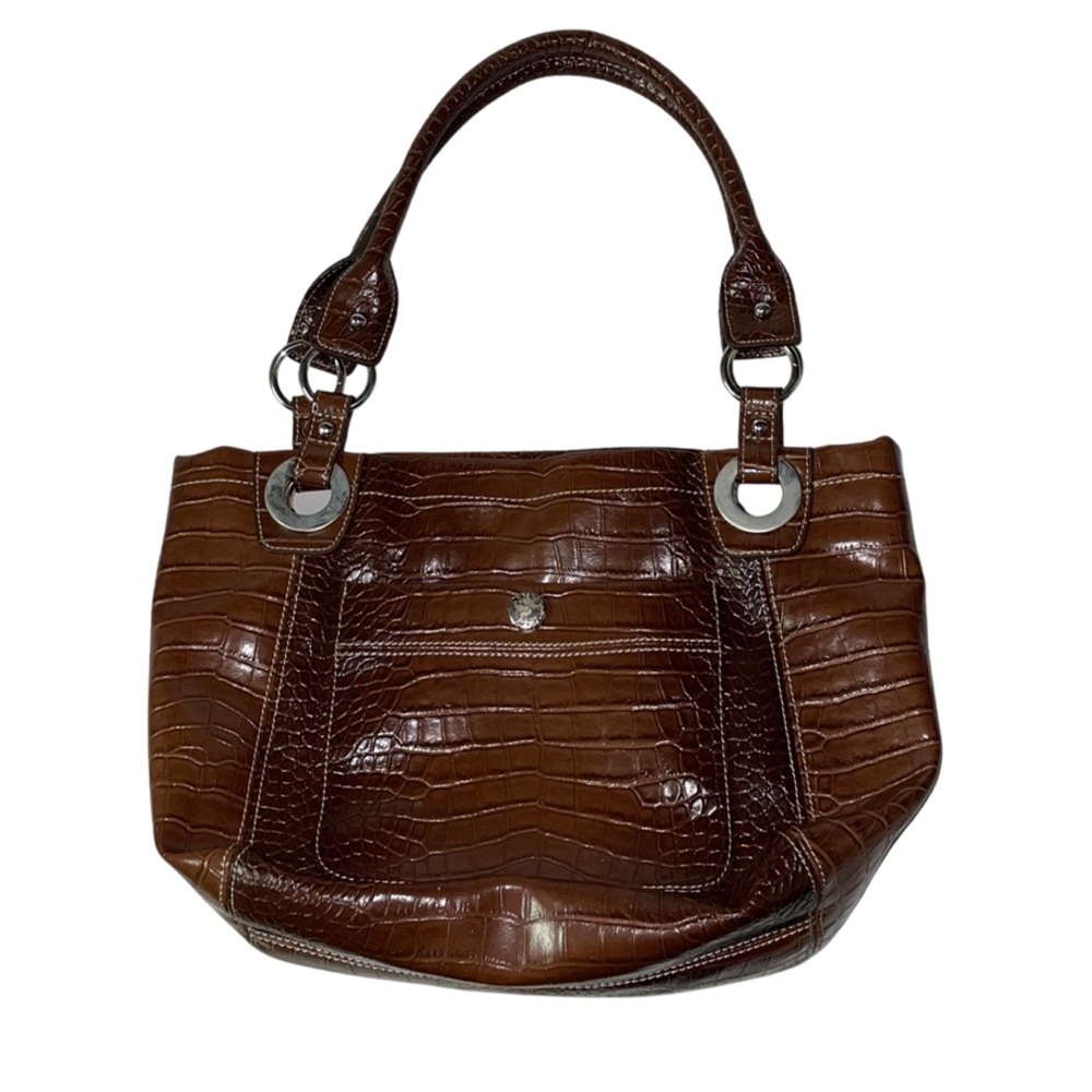 Nine West Faux Croc Handbag - Brown - One Size